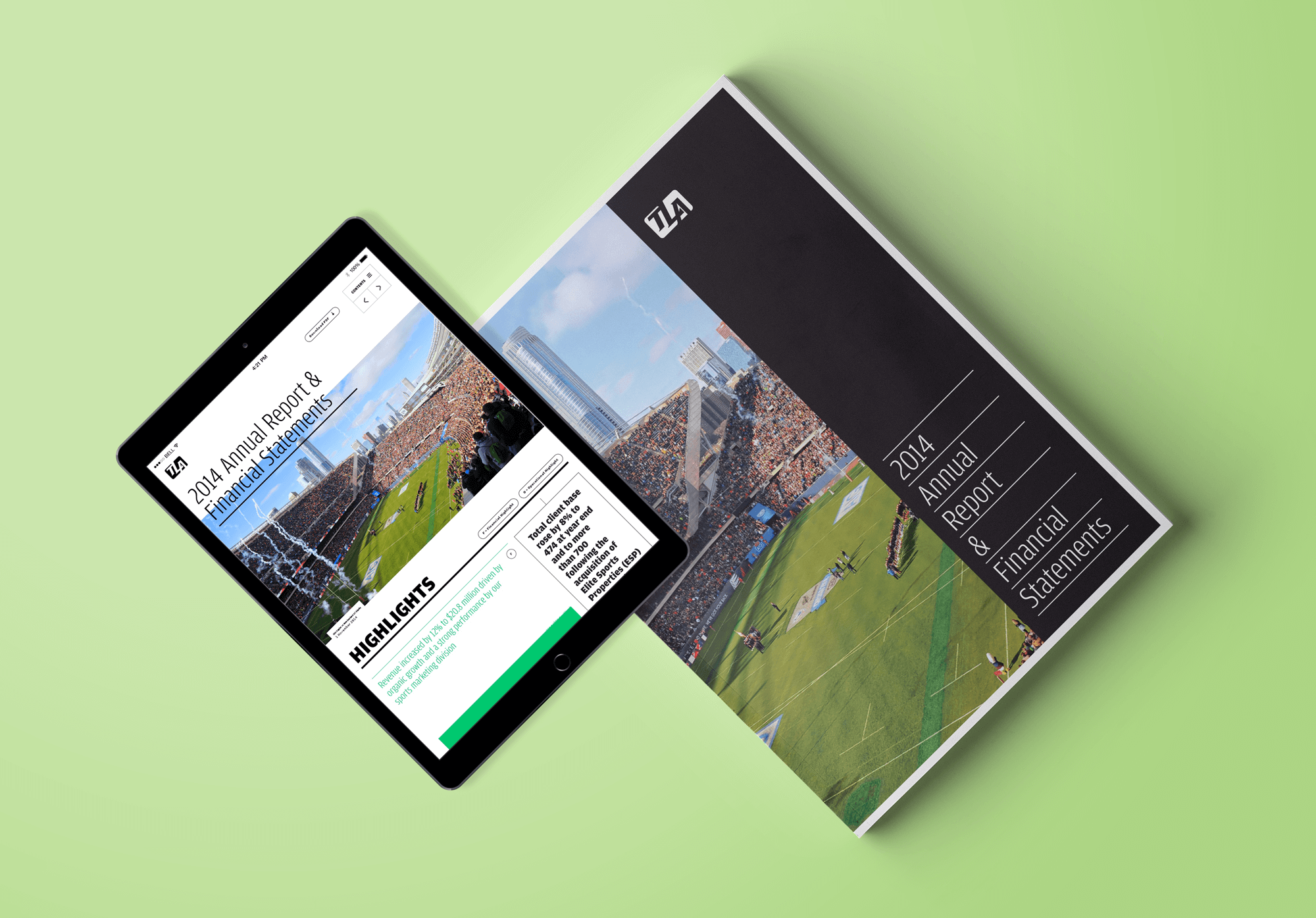 Image of the printed and digital versions of the TLA Annual Report