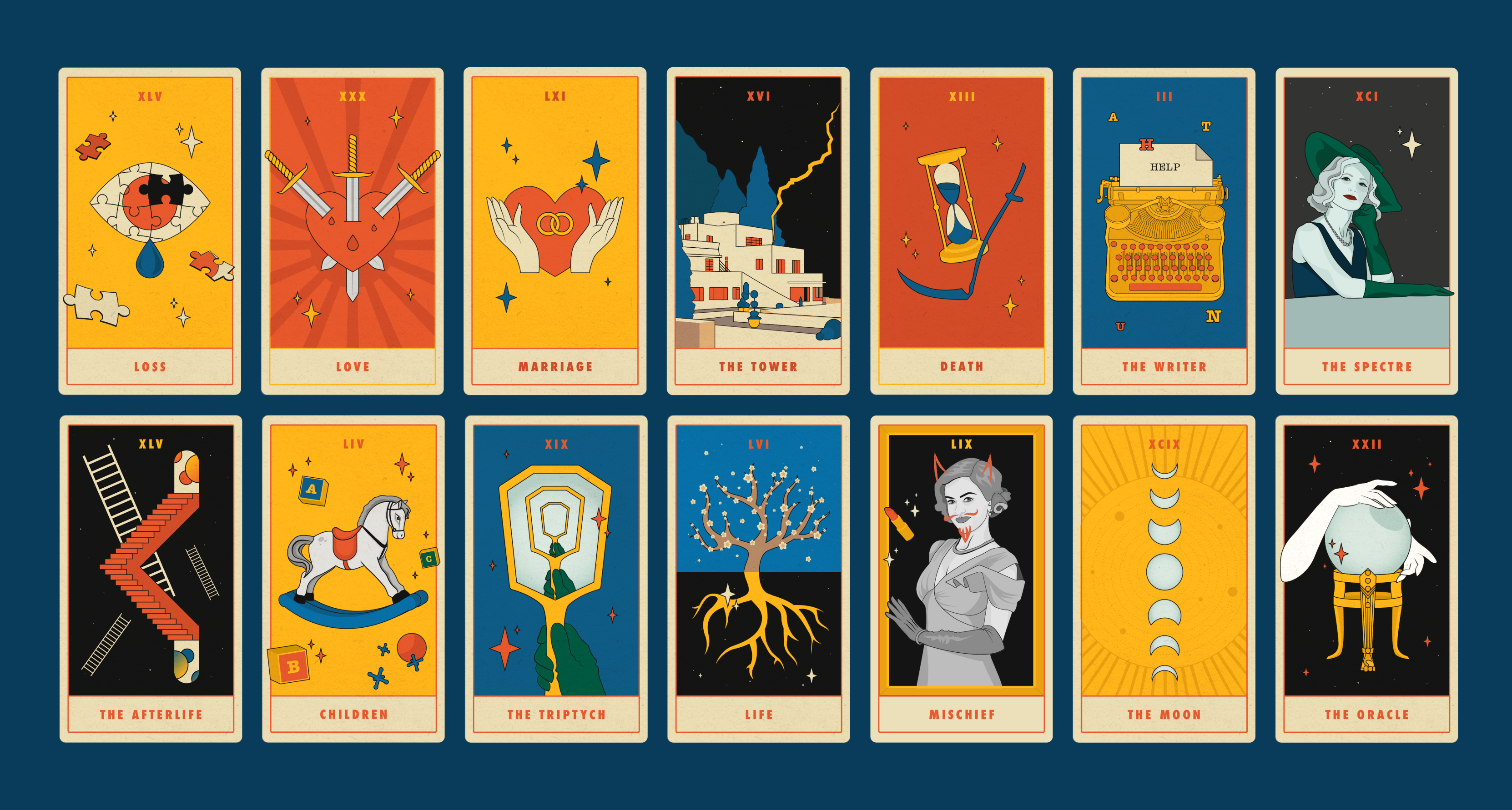 All tarot card illustrations created for Blithe Spirit