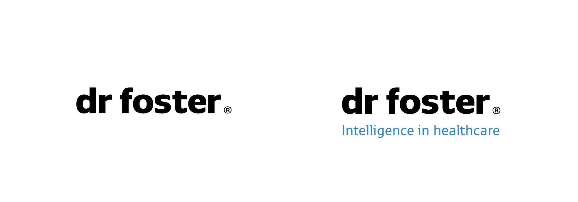Dr Foster logos with and without tagline 'Intelligence in healthcare'