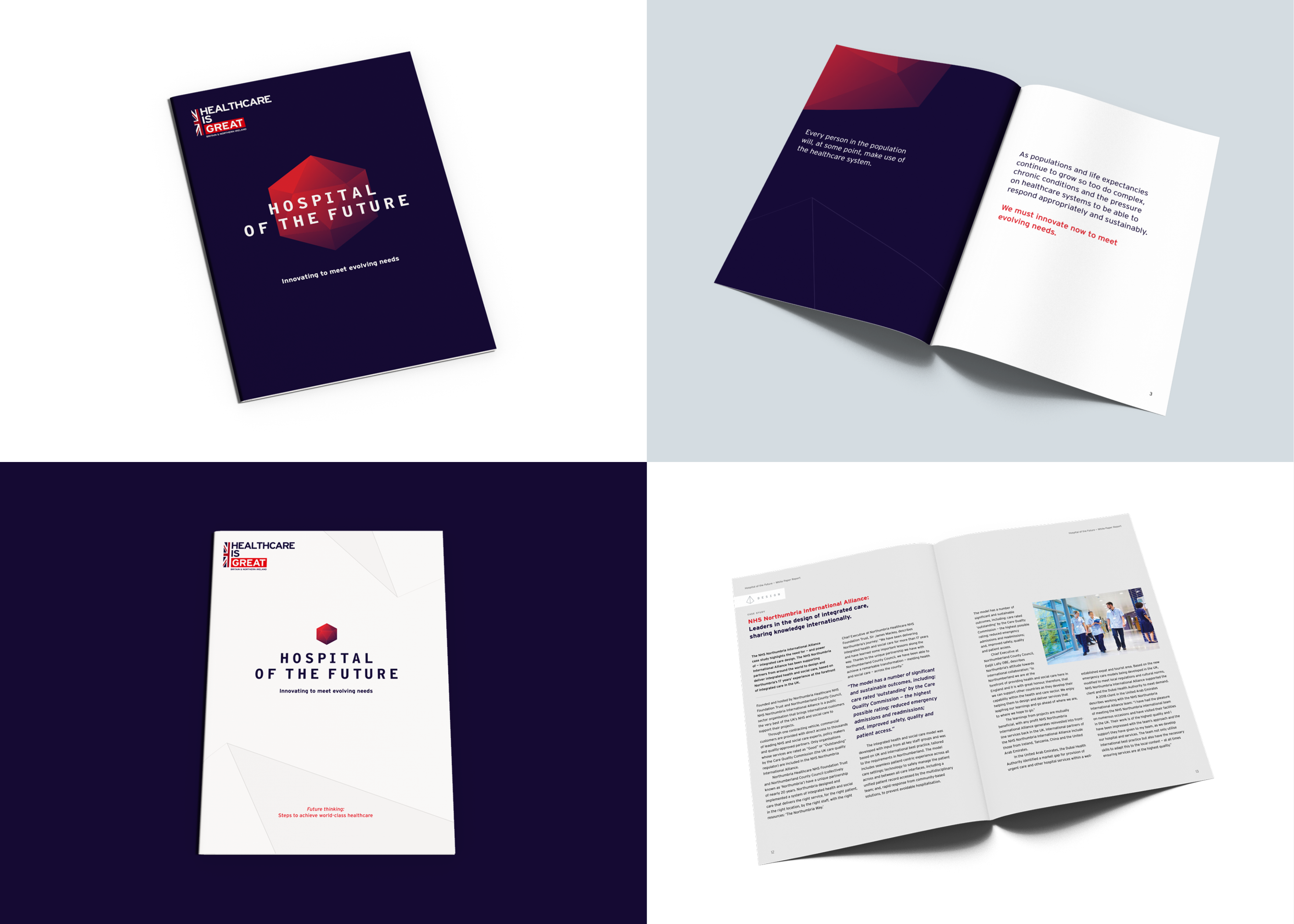 a collage of 4 photos of a printed report