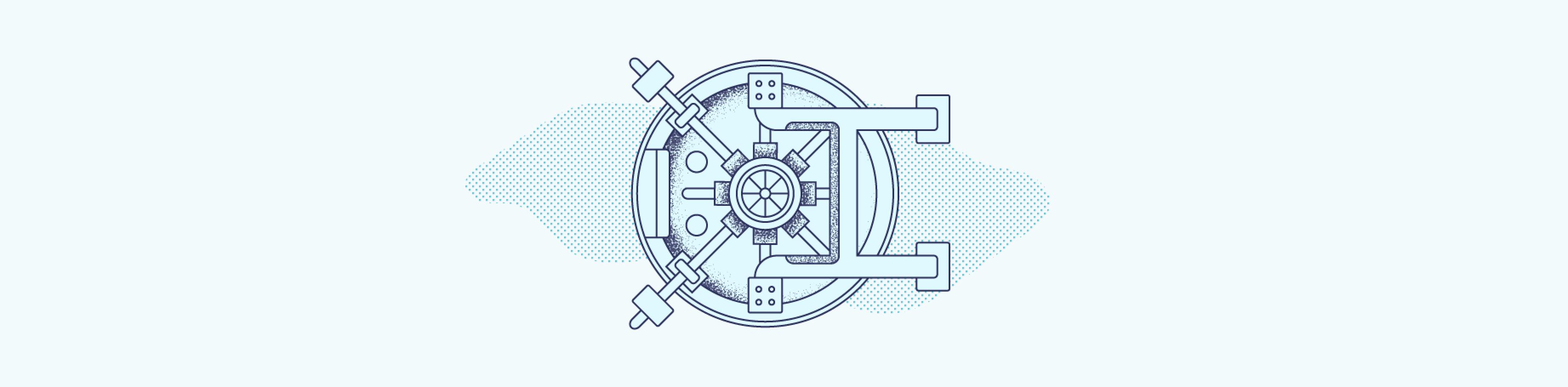 an illustration of a bank vault door