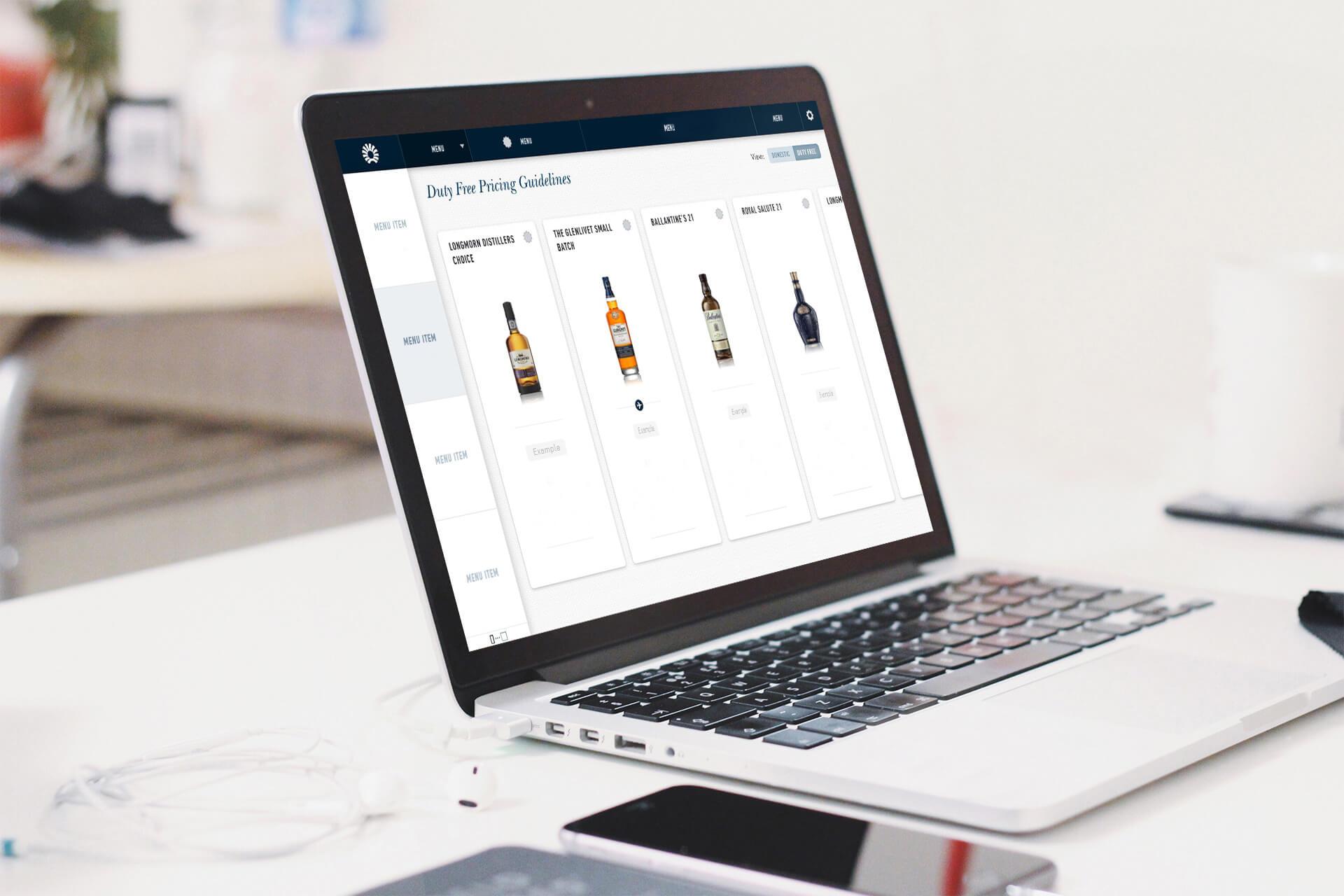Laptop mockup of the Pernod Ricard MVP