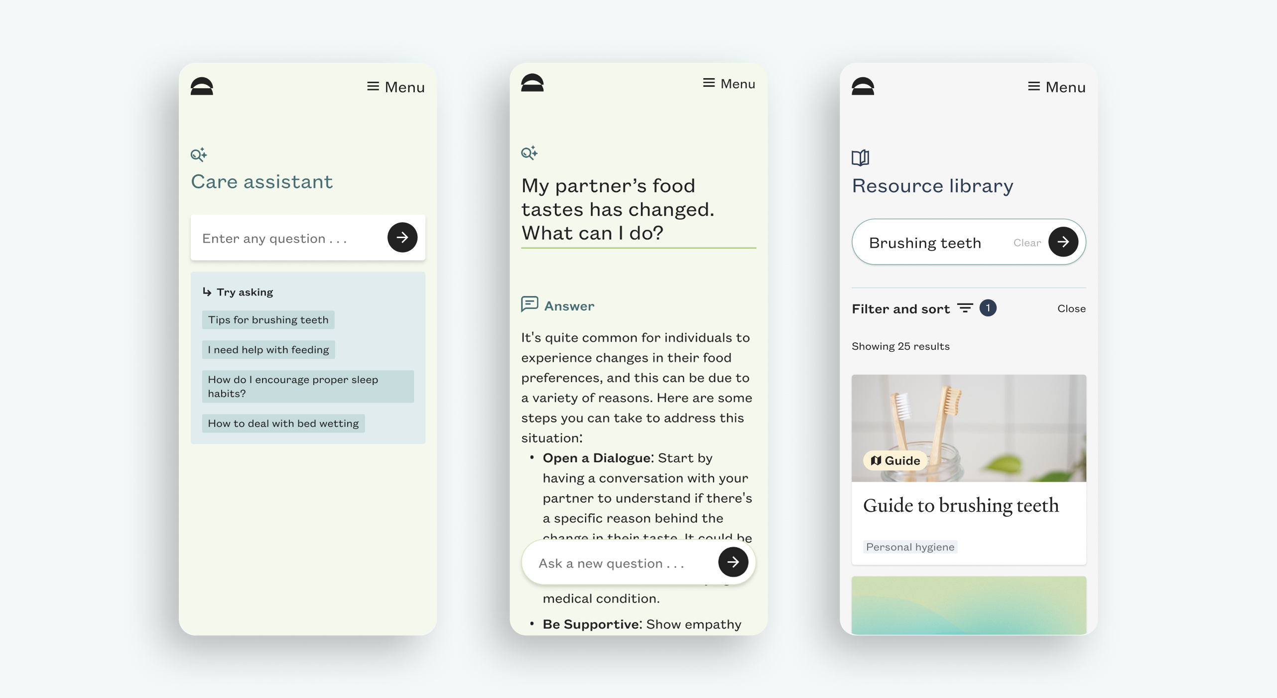 Mockups showing various screens from the Dedicate mobile website