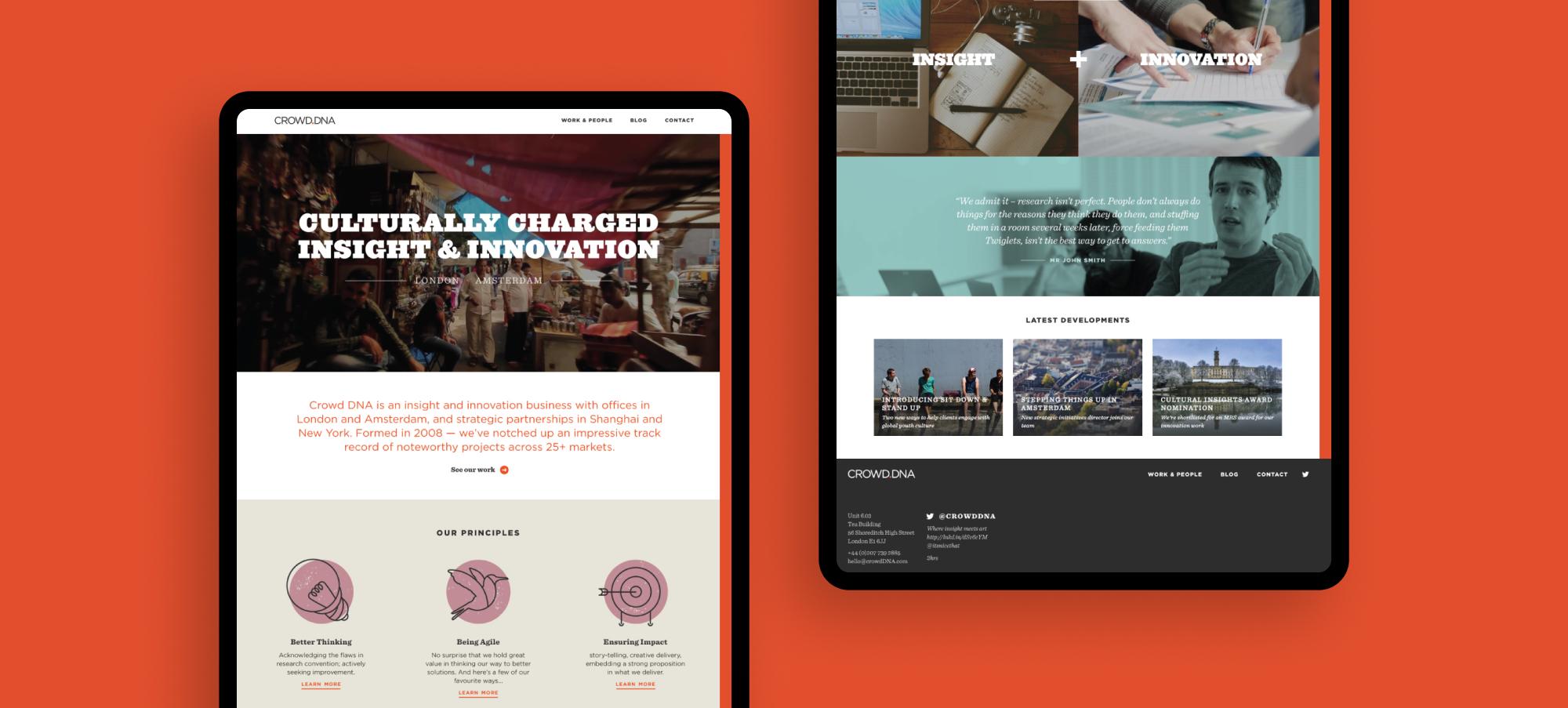a mockup of the crowd dna website