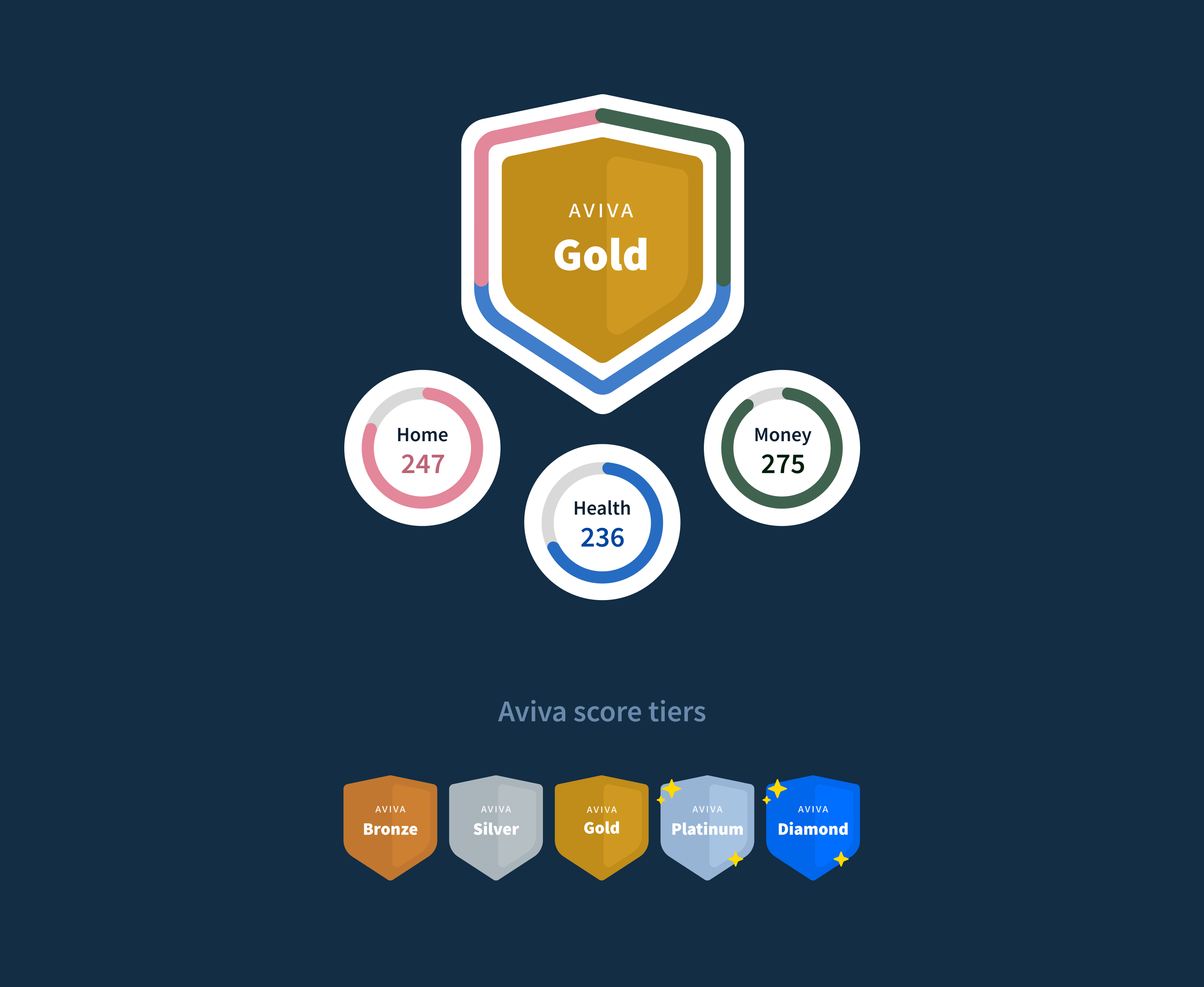 Aviva healthscore gold shield and score breakdown