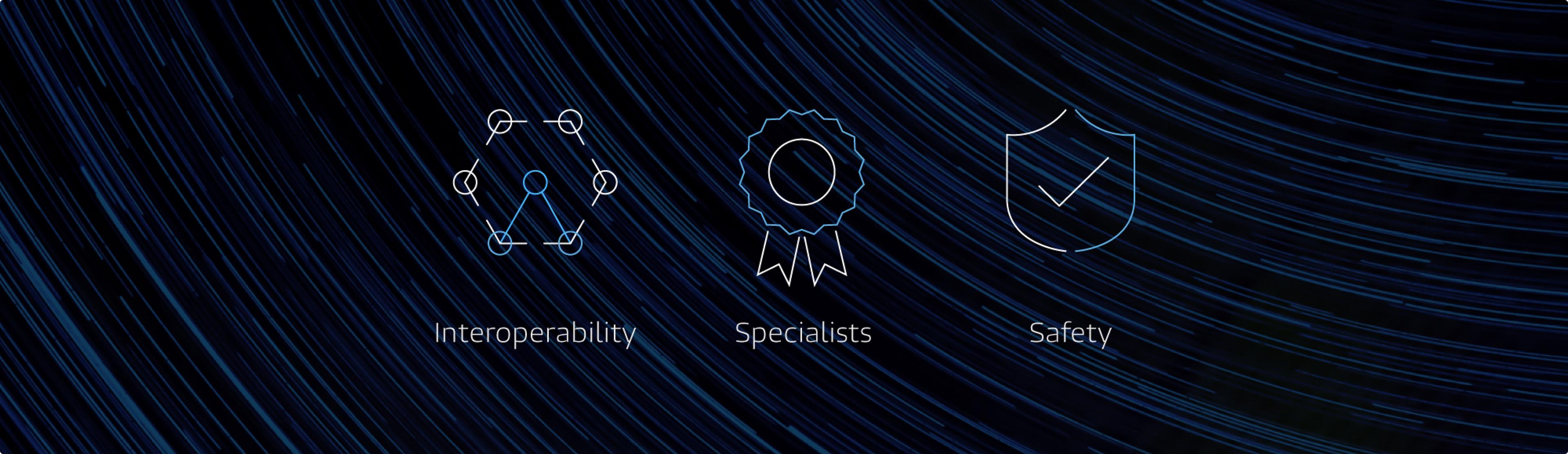 JAC icon designs for interoperability, specialists and safety