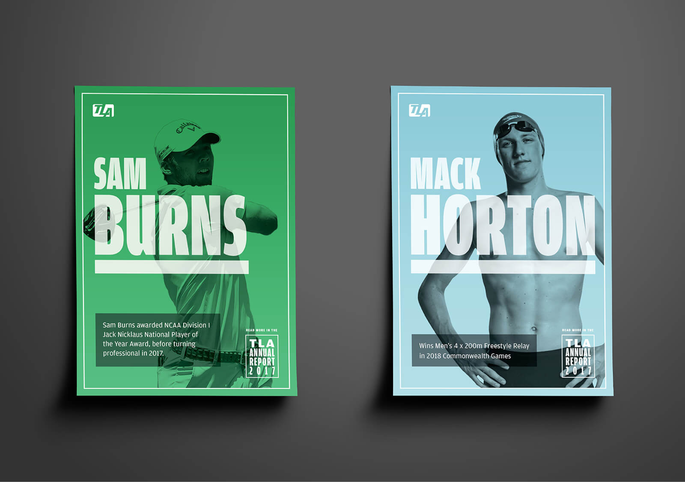 photographed printed pages from the report. left is an image of sam burns with his name overlaid and right is an image of mack horton with his name overlaid