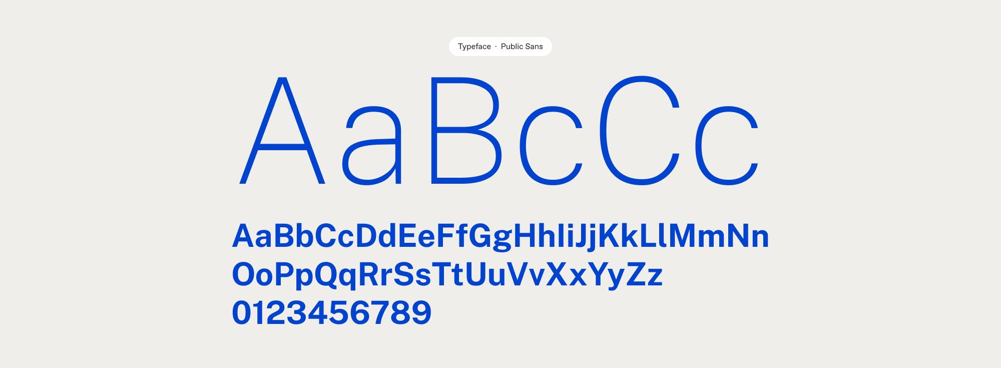Image of the typeface used for this project. The typeface is called Public Sans