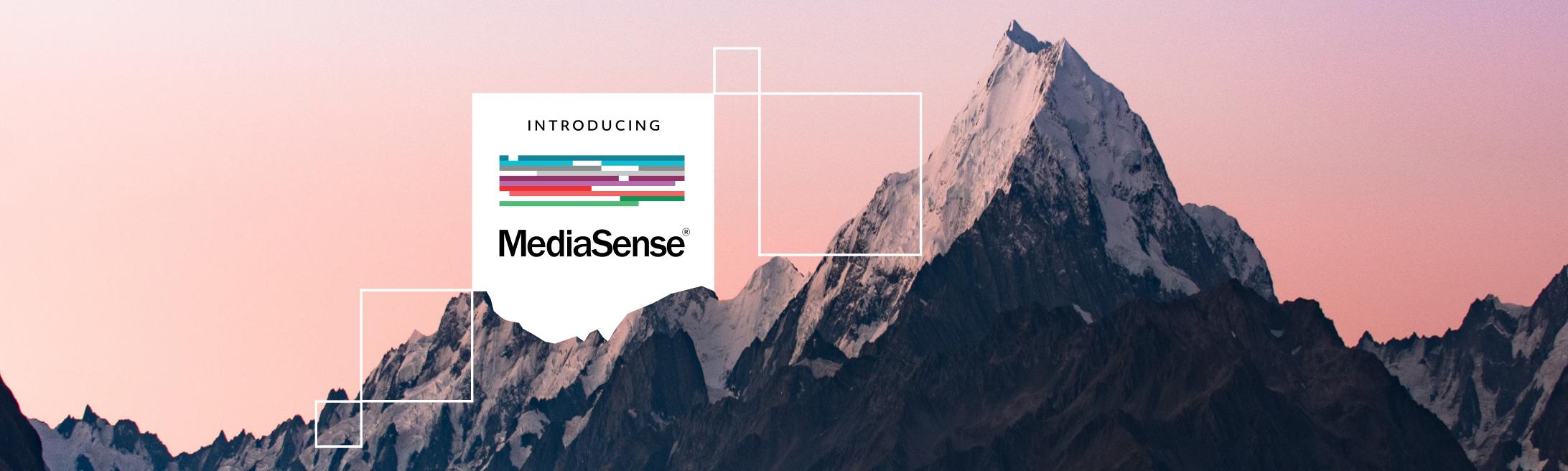 The MediaSense logo appearing from behind a mountain range