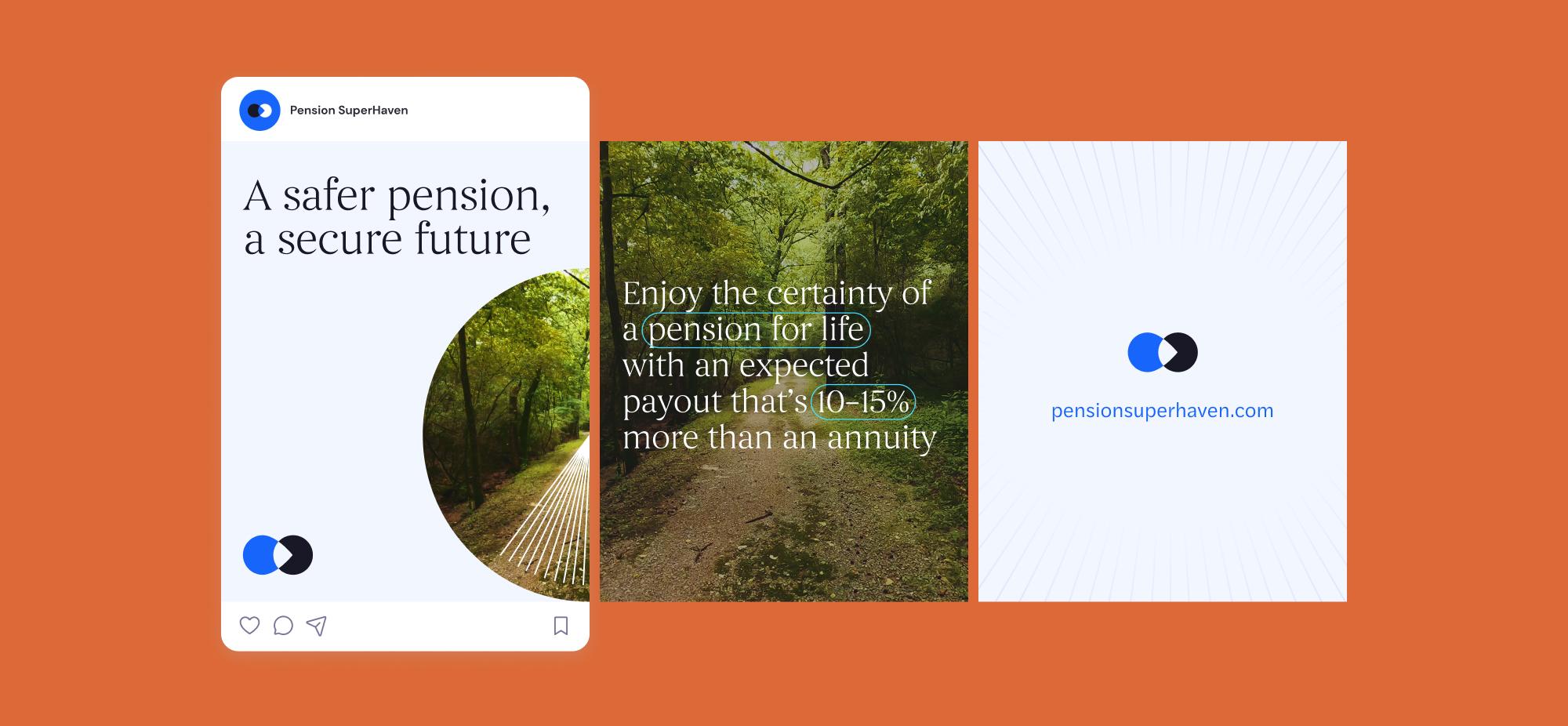 Mockup of a social post for Pension SuperHaven