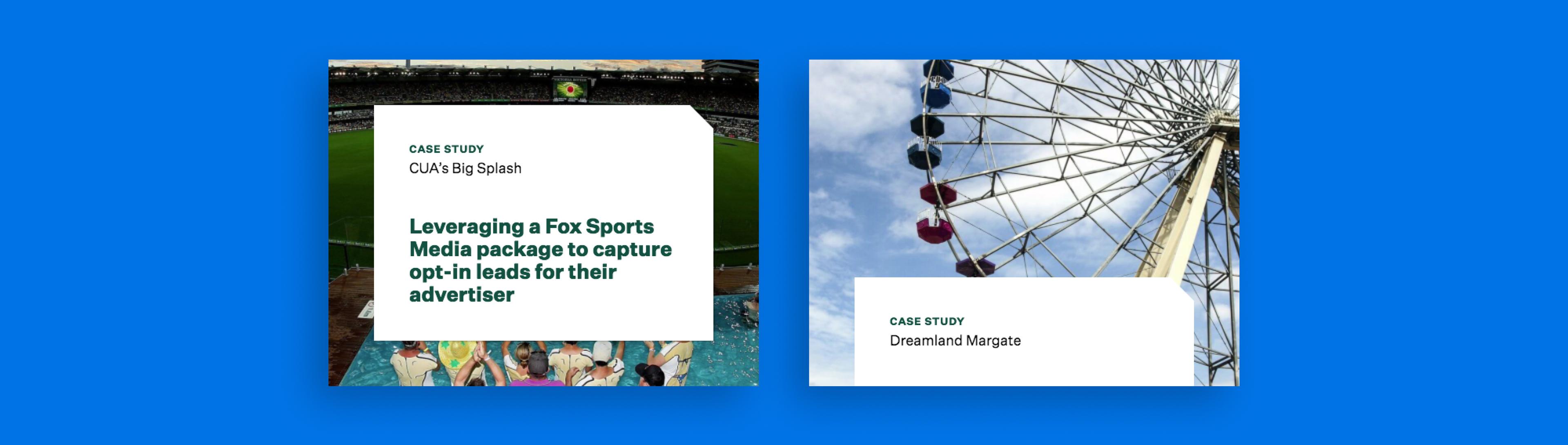 Images from the Peazie website that showcase the case study module designs