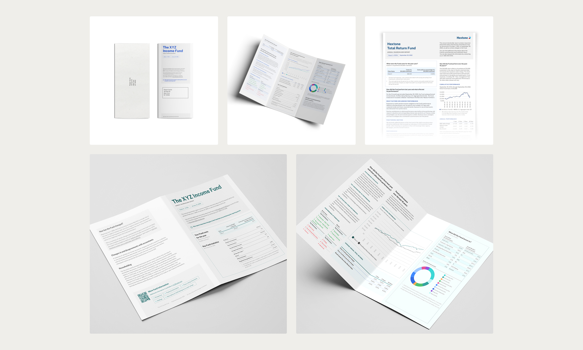 Mocked up visuals of the various print formats explored for the TSR. There is a tri-folded leaflet that creates a 6 page document, a US letter sized document that would yield 2 pages if printed on the front and the back and finally a 4 page leaflet created by folding a US letter sized piece of paper in half