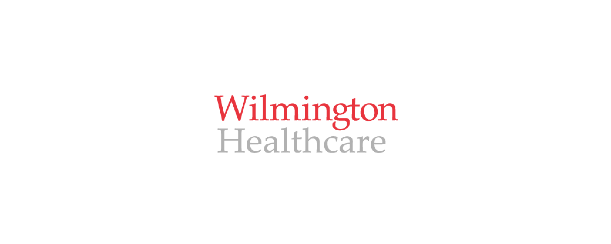Red and grey Wilmington logo on a white background 