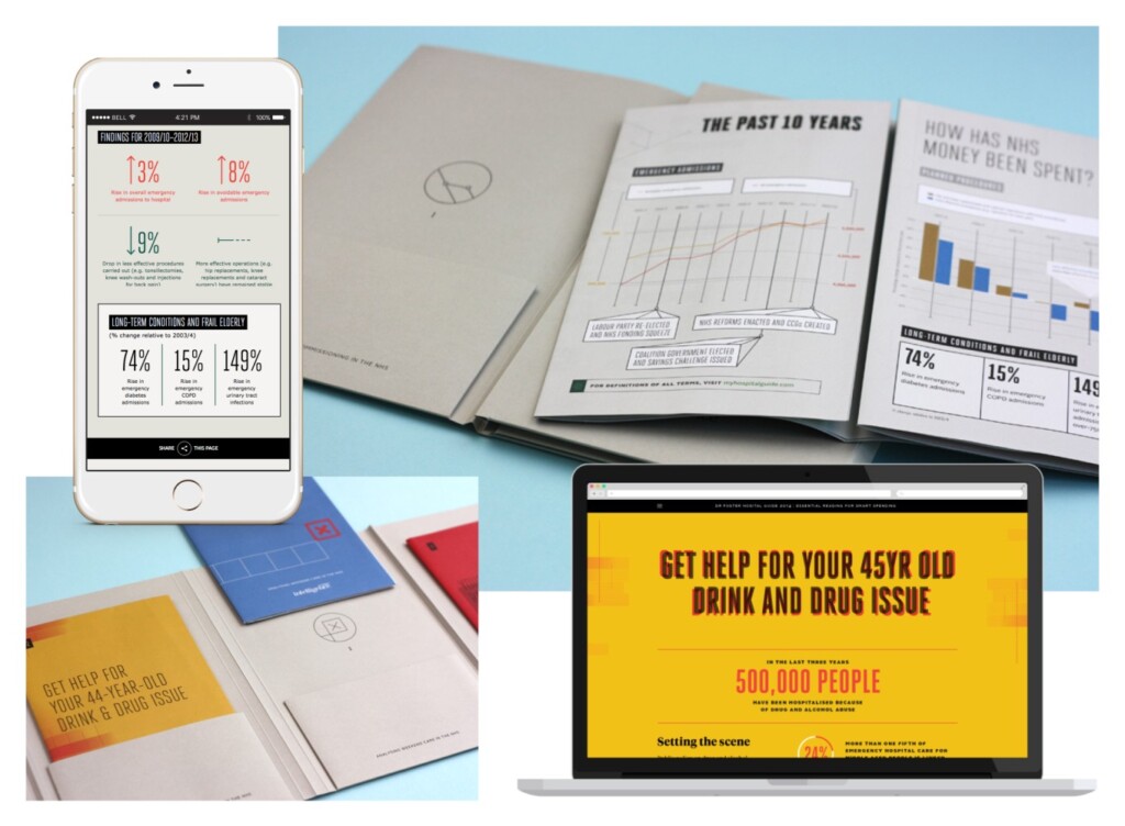 Picture showing print and digital report designed for dr foster.
